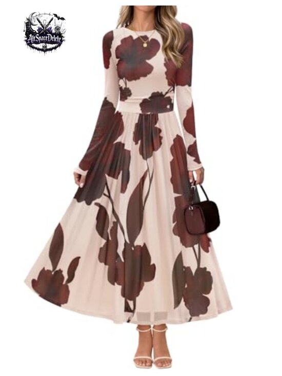 Dresses & Skirts - Floral Maxi Dress Long Sleeve Wedding Guest Cocktail